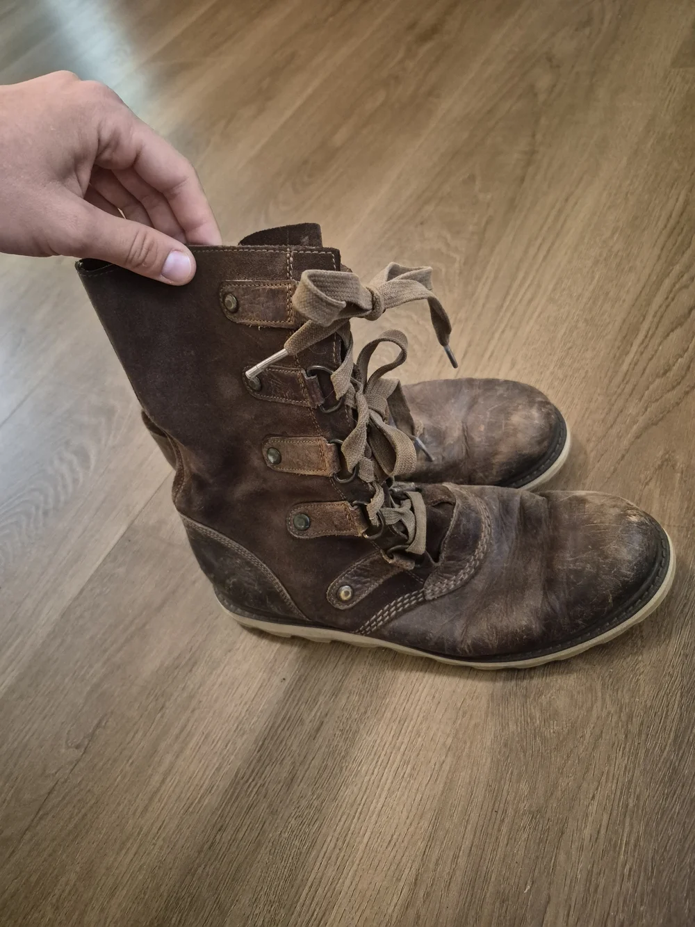 Sorel Brown Suede Lace-Up Casual Boots